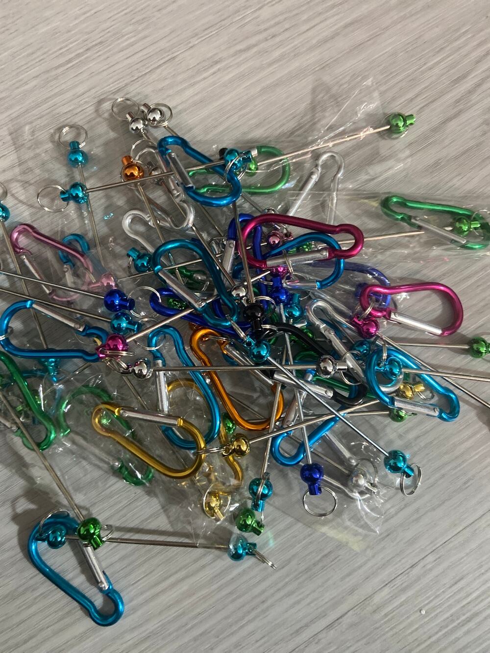 10 piece beadable purse charm keychains assorted colors